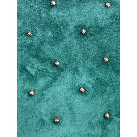 Linea By Louis DellOlio Size XL Teal Suede Embellished Jacket Zipper Pockets - Picture 7 of 11